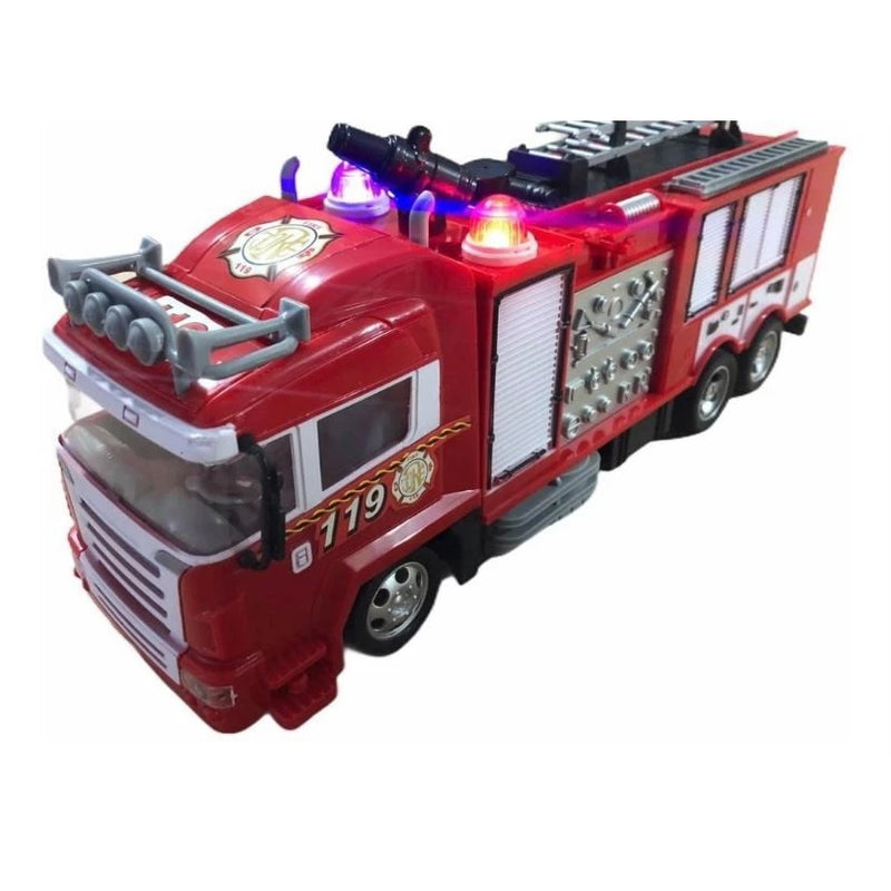 Caminhão de Bombeiro de Controle Remoto - Jato de Água, Luzes e Sirene