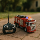 Caminhão de Bombeiro de Controle Remoto - Jato de Água, Luzes e Sirene