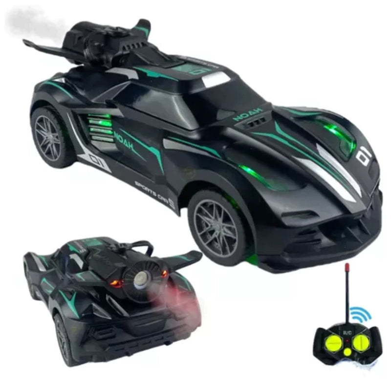 Carrinho de Controle Remoto Super Turbo - Luz LED, Vapor Real – Bateria Recarregável | Alta Velocidade